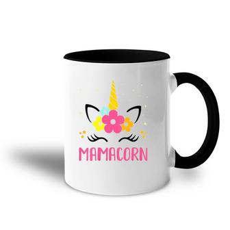 Funny Mamacorn Unicorn Costume Mom Mother's Day V-Neck Accent Mug | Mazezy