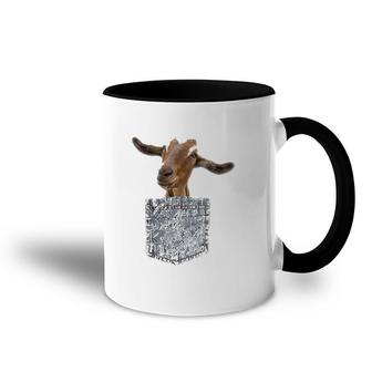 Funny Pocket Animal Peeking Baby Goat Accent Mug | Mazezy