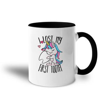 Funny Tooth Fairy Cute Unicorn I Lost My First Tooth Accent Mug | Mazezy