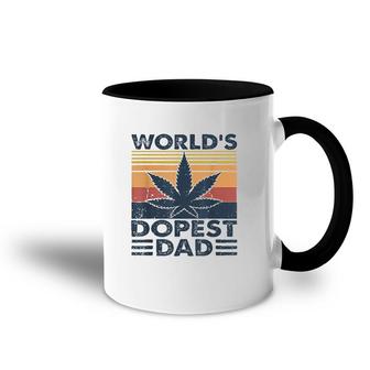 Funny Worlds Dopest Dad Cannabis Marijuana Weed Fathers Day Gift Accent Mug - Seseable