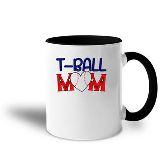 Funnyball Mom Mother's Day Teeball Mom Game Fan Raglan Baseball Tee Accent Mug | Mazezy
