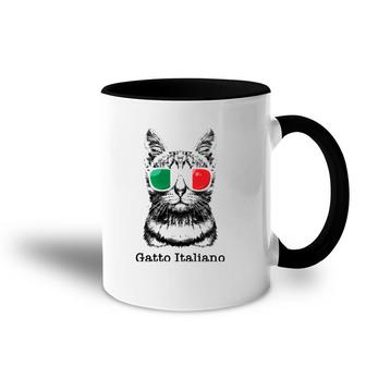 Gatto Italiano Funny Italian Cat Wearing Sunglasses Accent Mug | Mazezy