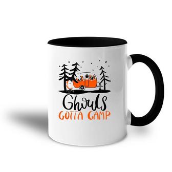 Ghouls Gotta Camp Funny Punny Halloween Ghost Rv Camping Accent Mug | Mazezy