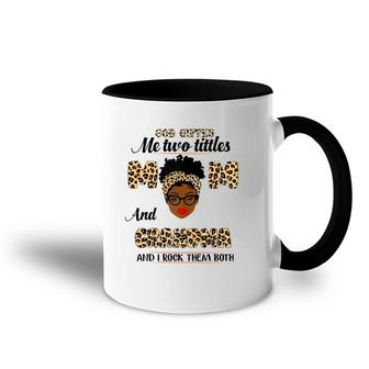God Gifted Me Two Titles Mom And Grandma Leopard Mother's Day Accent Mug | Mazezy