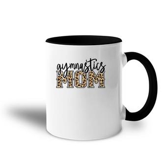 Gymnastics Mom Leopard Print Womens Proud Gymnast Mother Accent Mug | Mazezy