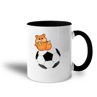 Hamster On Soccer Football Player Hamster Fans Funny Accent Mug | Mazezy