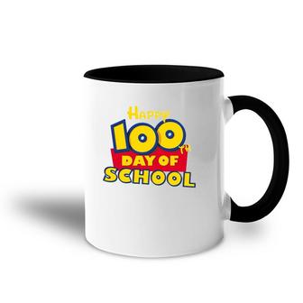 Happy 100Th Day Of School Toy Cartoon For Teacher Or Student Accent Mug | Mazezy