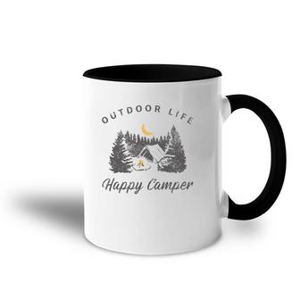 Happy Camper Outdoor Life Forest Camp Camping Nature Vintage Accent Mug | Mazezy