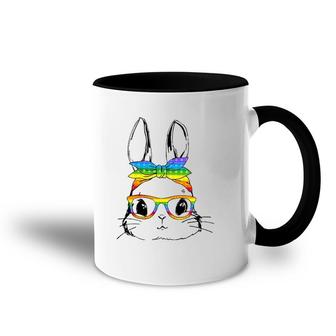 Happy Easter Day Pop It Bunny Face Glasses Easter Fidget Toy Accent Mug | Mazezy