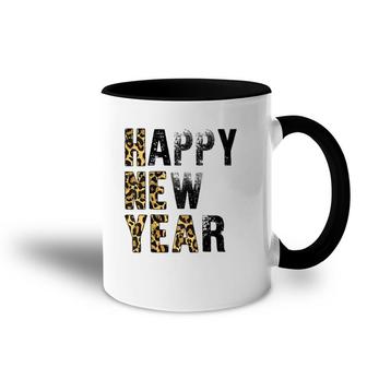 Happy New Year 2022 New Year's Eve Confetti Leopard Nye Party Accent Mug | Mazezy