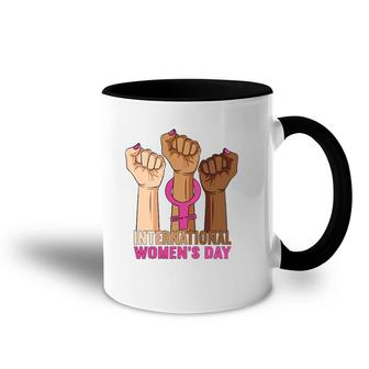 Happy Women's Day 8 March 2022 International Womens Day Accent Mug | Mazezy