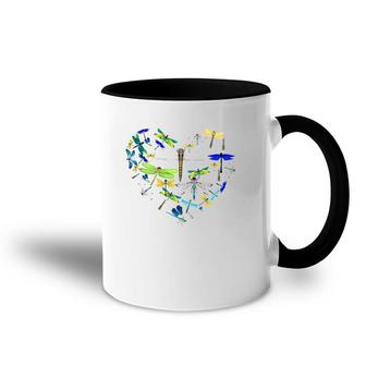Heart Colorful Dragonflies Lover Gift Accent Mug | Mazezy