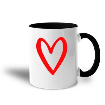 Heart Love Retro Vintage Tiny Red Heart Valentine's Day Accent Mug | Mazezy