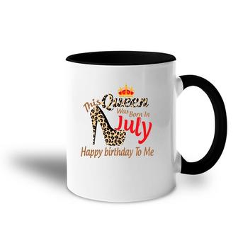 High Heels Womens Leopard This Queen Was Born In July Accent Mug | Mazezy