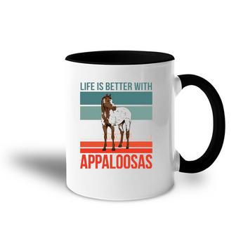 Horse Riding Horseback Rider Stuff Life Is Better Appaloosas Accent Mug | Mazezy