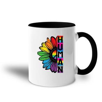 Human Sunflower Lgbt Flag Gay Pride Month Lgbtq Accent Mug | Mazezy