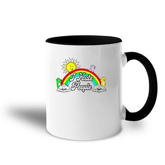 I Hate People Rainbow Accent Mug | Mazezy