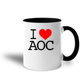 I Love Aoc I Heart Alexandria Ocasio-Cortez Fan Accent Mug | Mazezy