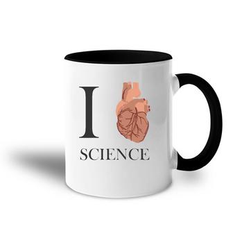 I Love Heart Science - Biology Teacher Medicine Accent Mug | Mazezy