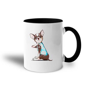 I Love Mom Funny Chihuahua Tattooed Accent Mug | Mazezy