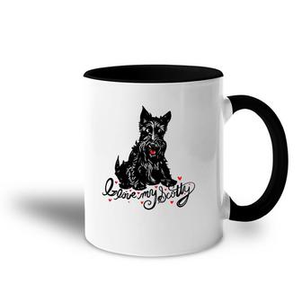 I Love My Scotty Cute Scottish Terrier Accent Mug | Mazezy