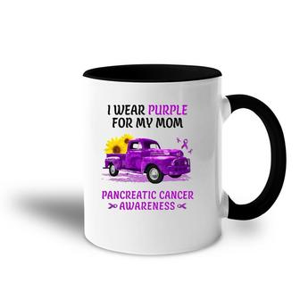 I Wear Purple For My Mom Pancreatic Cancer Awareness 98 Ver2 Accent Mug | Mazezy