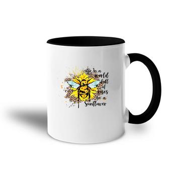 In A World Full Of Roses Be A Sunflower Bee Accent Mug - Seseable
