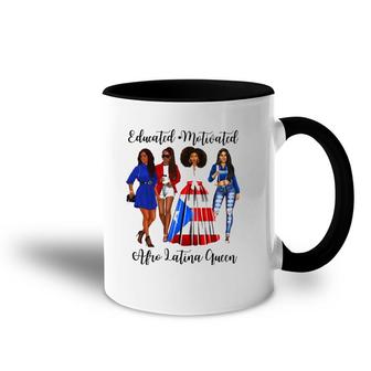 Inspiring Afro Latina Queen Puerto Rican Womans Rico Flag Accent Mug | Mazezy