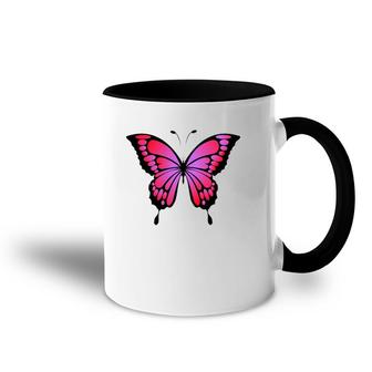 Intense Red And Purple Butterfly Accent Mug | Mazezy
