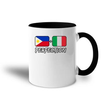 Italian And Filipino Perfection Mix Dna Flag Heritage Accent Mug | Mazezy