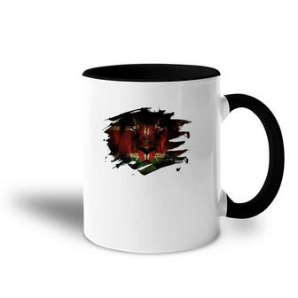 Kenya Flag And African Lion Picture Kenyan Pride Accent Mug | Mazezy