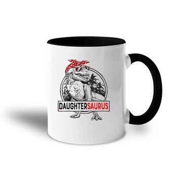 Kids Daughtersaurusrex Dinosaur Funny Mother's Day For Girl Accent Mug | Mazezy