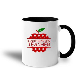 Kindergarten Teacher Teaching Lover Apple Accent Mug | Mazezy