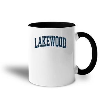 Lakewood Washington Wa Vintage Athletic Sports Navy Design Accent Mug | Mazezy