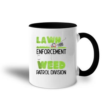 Lawn Mower Lawn Enforcement Officer Accent Mug | Mazezy
