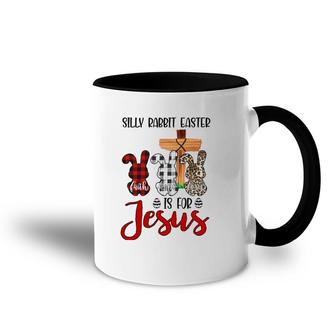 Leopard Red Plaid Silly Rabbit Easter Is For Jesus Accent Mug | Mazezy