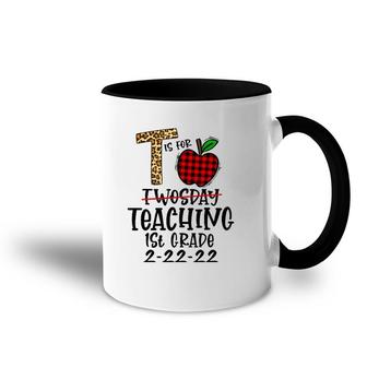 Leopard Teaching 1St Grade On Twosday Funny Teacher Women Accent Mug | Mazezy