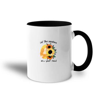 Let The Sunshine On Your Mind Sunflowers Brain Accent Mug - Seseable