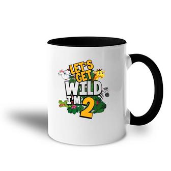 Let's Get Wild I'm 2 Safari Zoo Animal Squad 2Nd Birthday Accent Mug | Mazezy