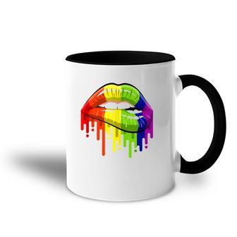 Lgbt Rainbow Color Lips Pride Gay Homosexual Lesbian Accent Mug | Mazezy DE