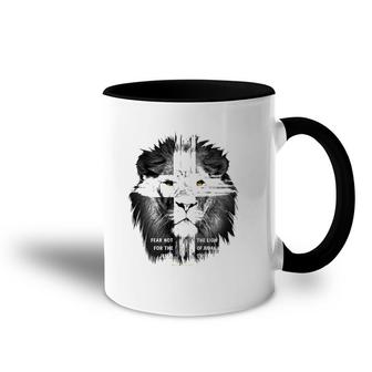 Lion Cross Jesus Christian Lord God Believer Gift Accent Mug | Mazezy