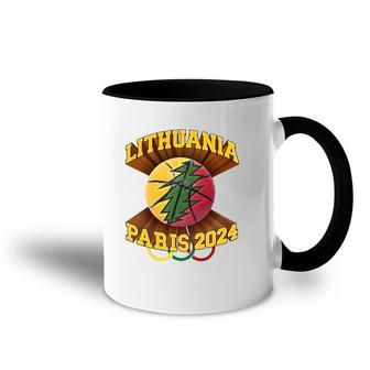 Lithuania Basketball Paris Lithuania Strong Apparel Accent Mug | Mazezy