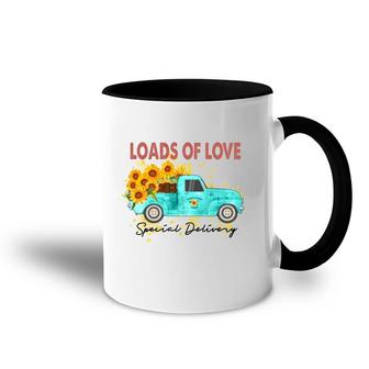 Loads Of Love Special Delivery Sunflower Blue Truck Accent Mug - Seseable