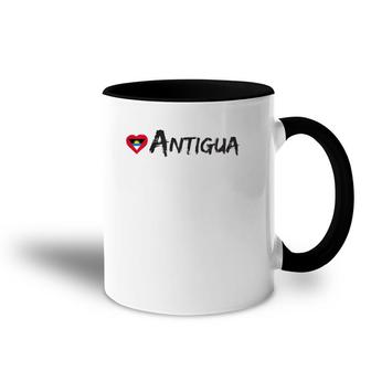 Love Antigua Heart Country Flag Souvenir Gift Accent Mug | Mazezy