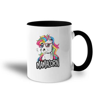 Mamacorn Funny Magical Creature Mom Daughter Fantasy Unicorn Accent Mug | Mazezy