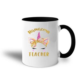 Mamacorn Teacher Mama Mom Unicorn Face Bandana For Mother's Day Ver1 Ver2 Accent Mug | Mazezy