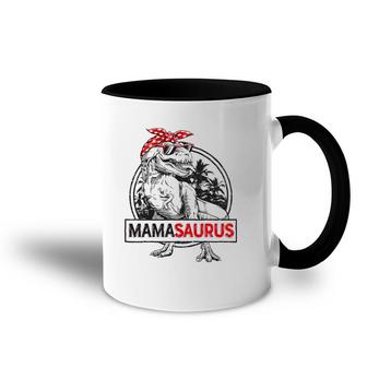 Mamasaurusrex Dinosaur Funny Mama Saurus Family Matching Accent Mug | Mazezy