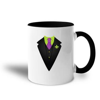 Mardi Gras - Fat Tuesday Suit- Party Tee Accent Mug | Mazezy