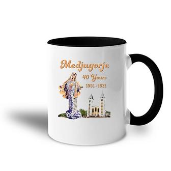 Medjugorje 40 Years Statue Of Our Lady Queen Of Peace Zip Accent Mug | Mazezy