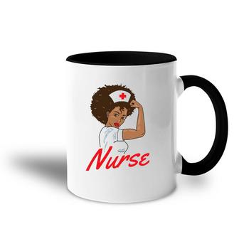 Melanin Black Nurse Clothing Gift African American Women Accent Mug | Mazezy